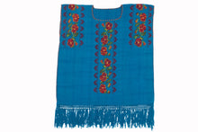 Load image into Gallery viewer, Mexican blue blouse with hand embroidery